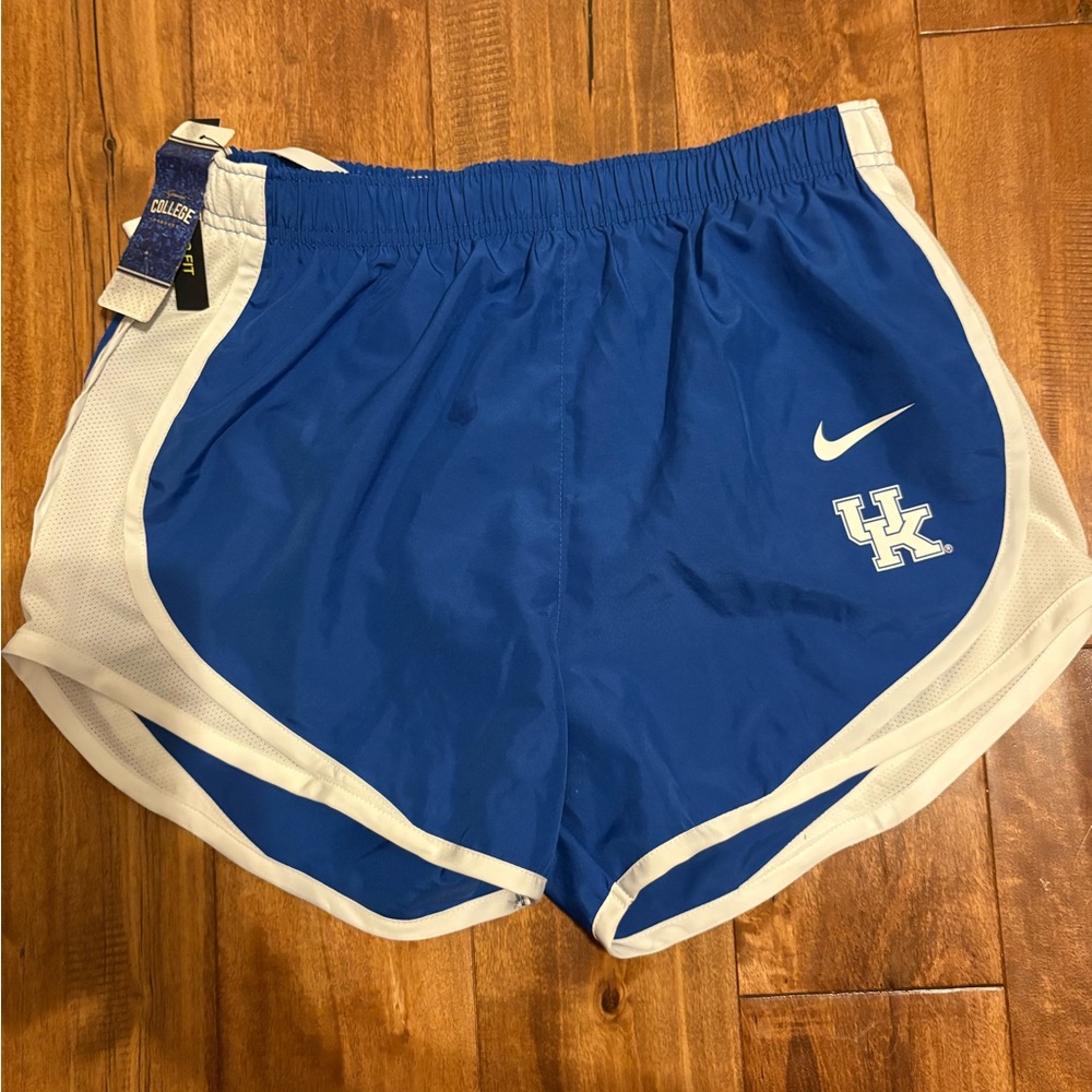 Nike Women's Blue and White Athletic Shorts